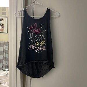 Black Tank Top with Colorful Text